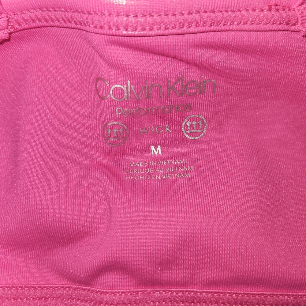 💗Calvin Klein Pink Performance Athletic Strappy Crop Top Tank - Size Medium NWT - Picture 6 of 10